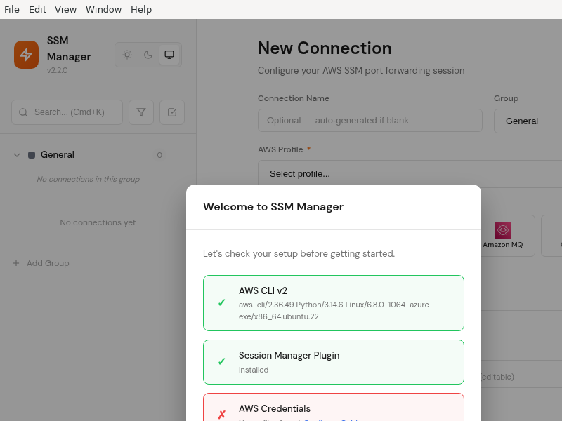 Screenshot of AWS_SSM_Manager