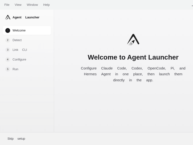Screenshot of AgentLauncher