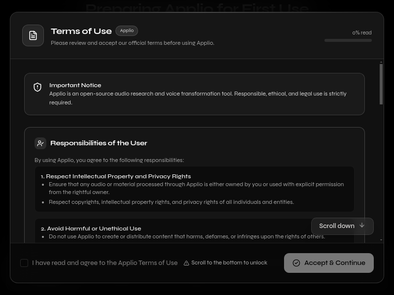 Screenshot of Applio-App