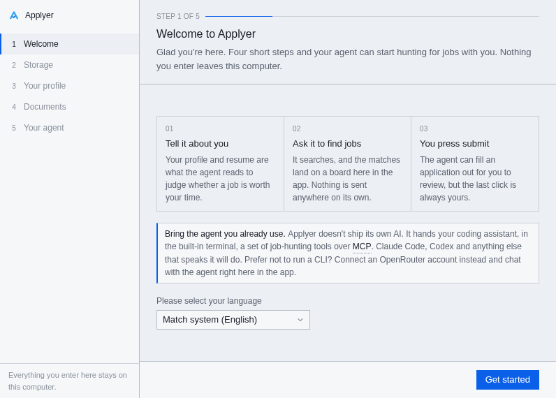 Screenshot of Applyer