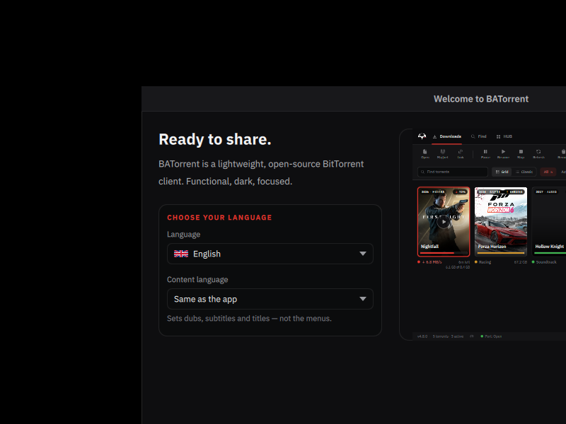Screenshot of BATorrent