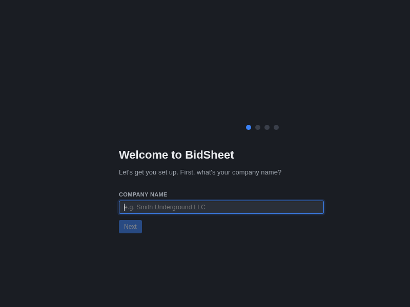 Screenshot of BidSheet
