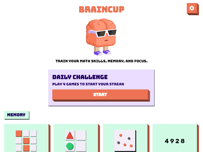 Screenshot of Braincup