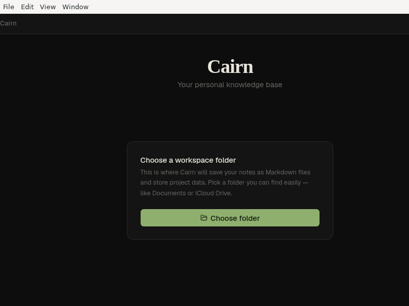 Screenshot of Cairn