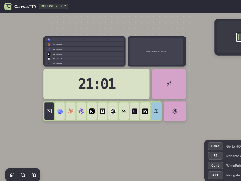 Screenshot of CanvasTTY