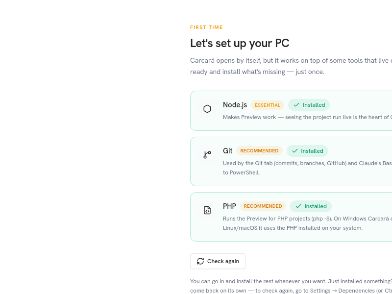 Screenshot of CarcaraCode
