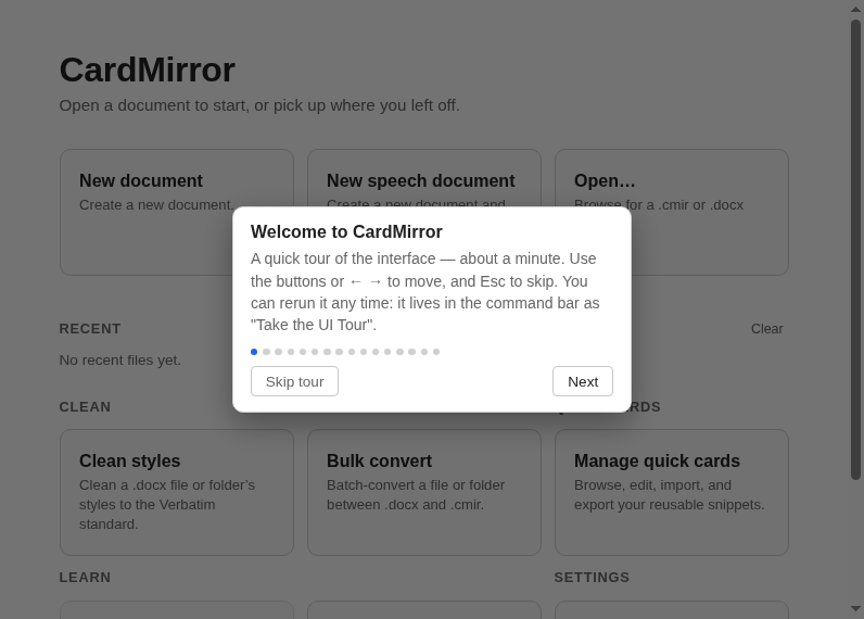 Screenshot of CardMirror