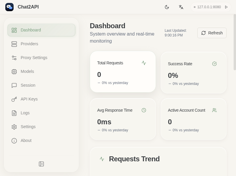 Screenshot of Chat2API-WXS