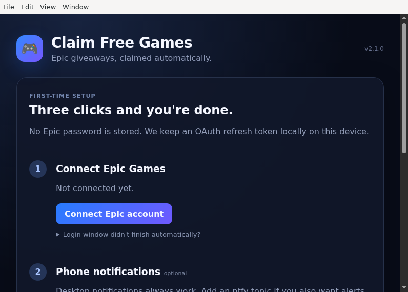 Screenshot of Claim-Free-Games