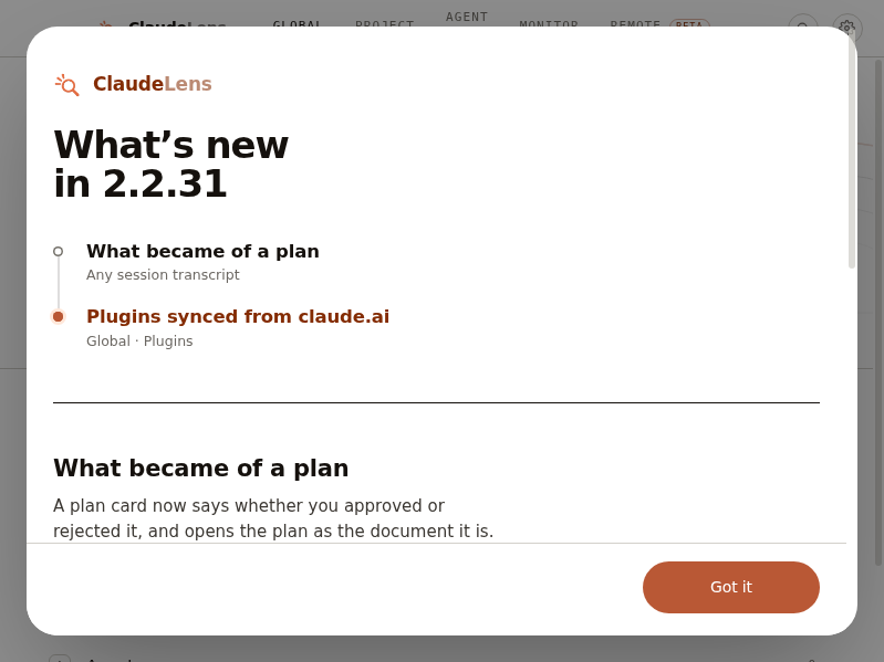 Screenshot of ClaudeLens