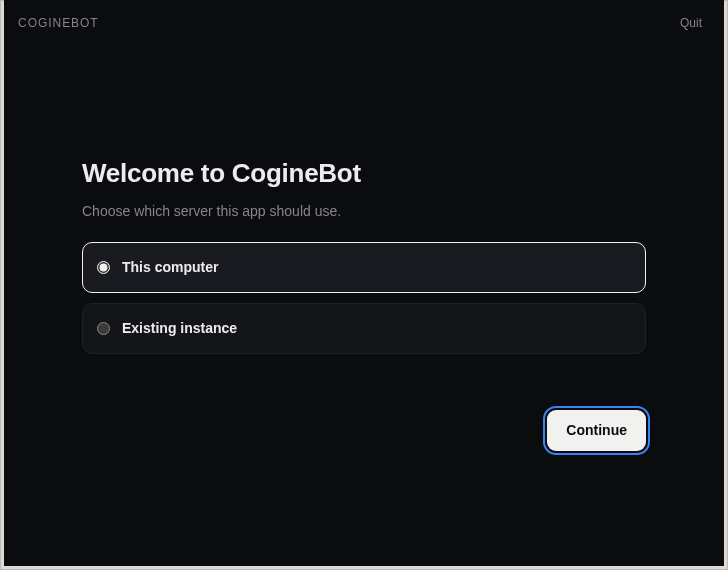 Screenshot of CogineBot