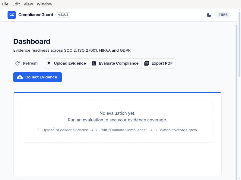 Screenshot of ComplianceGuard