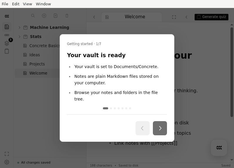 Screenshot of Concrete