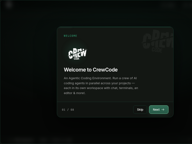 Screenshot of CrewCode