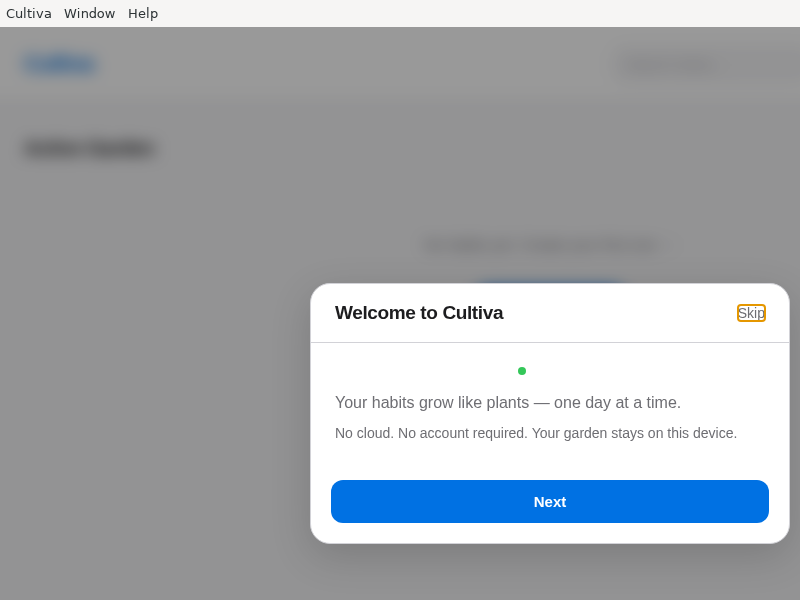 Screenshot of Cultiva