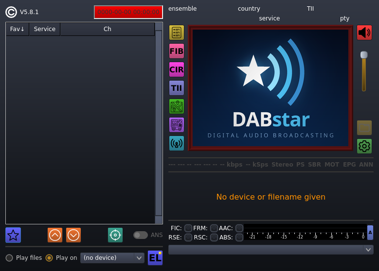 Screenshot of DABstar