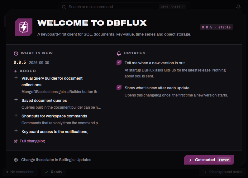 Screenshot of DBFlux