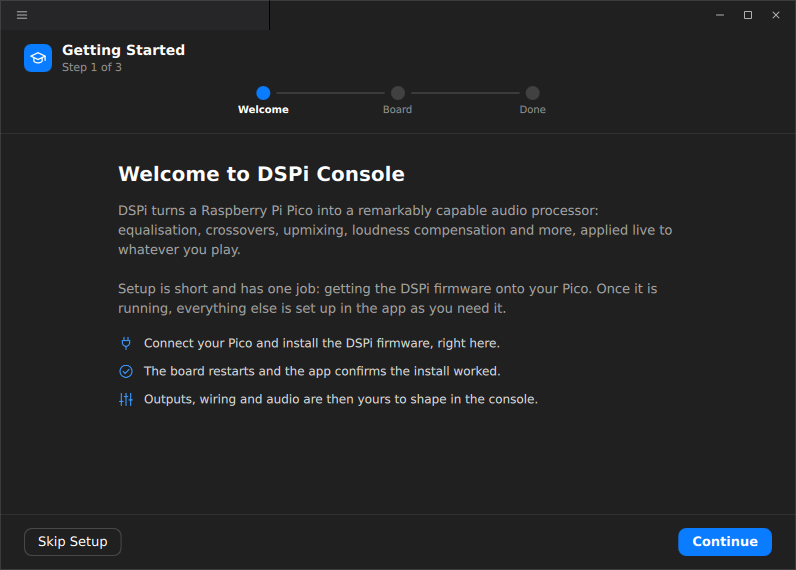 Screenshot of DSPi_Console