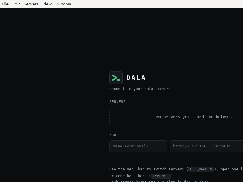 Screenshot of Dala
