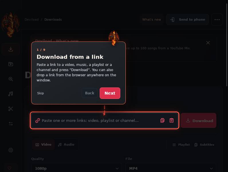 Screenshot of Deviload