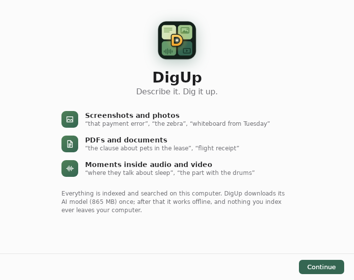Screenshot of DigUp
