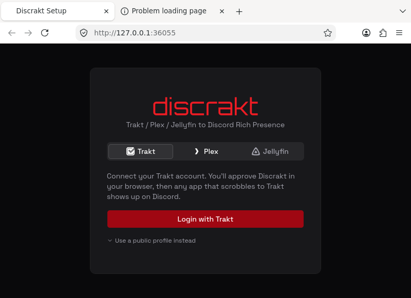 Screenshot of Discrakt