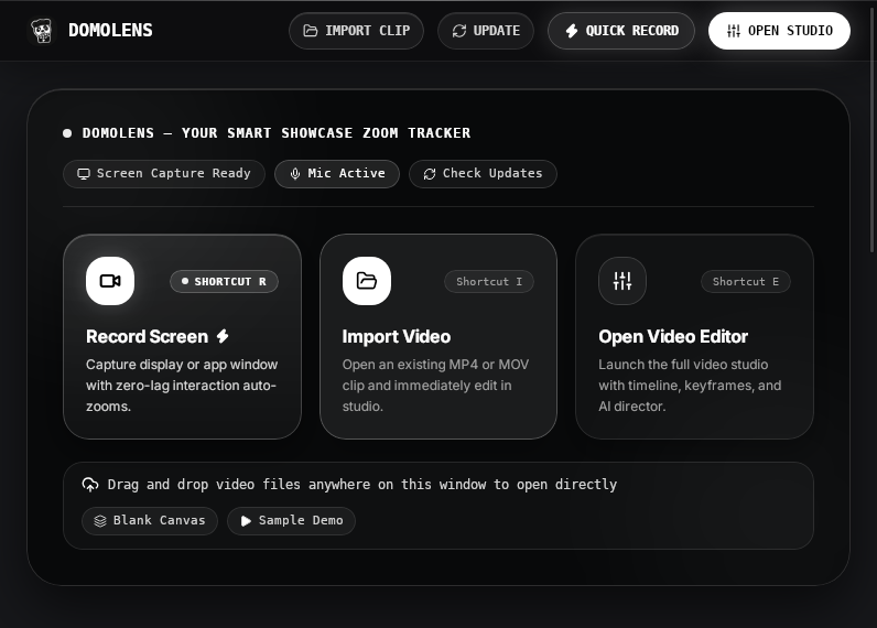 Screenshot of DomoLens