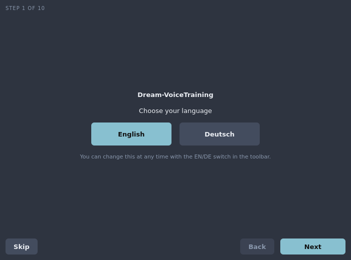 Screenshot of Dream-VoiceTraining