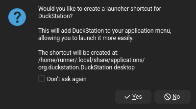 Screenshot of DuckStation