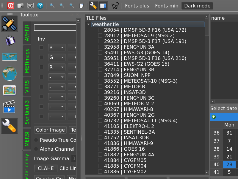 Screenshot of EUMETCastView