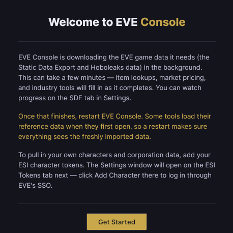 Screenshot of EVE_Console