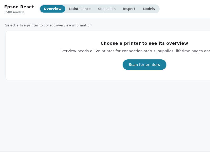 Screenshot of EpsonReset