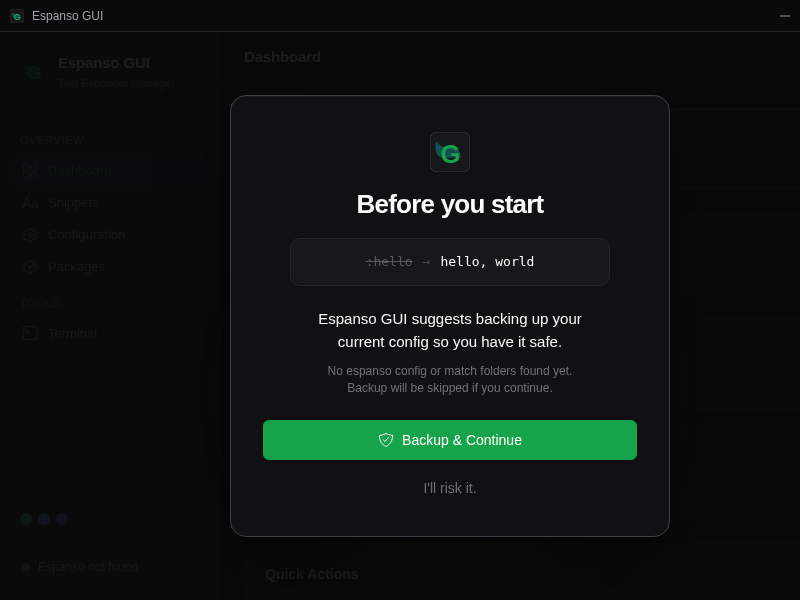 Screenshot of Espanso.GUI