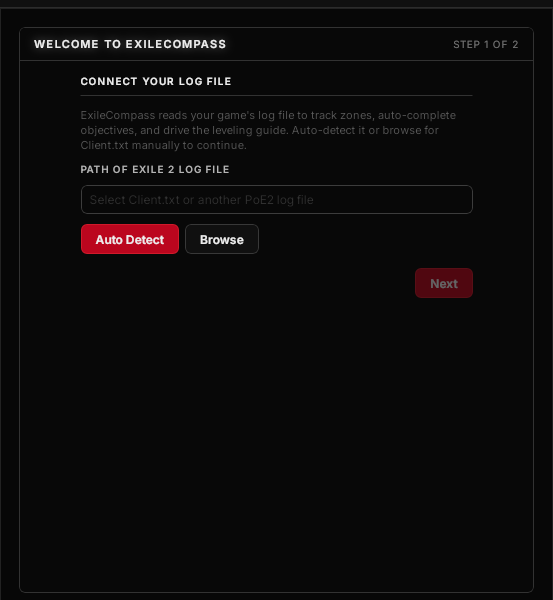 Screenshot of ExileCompass