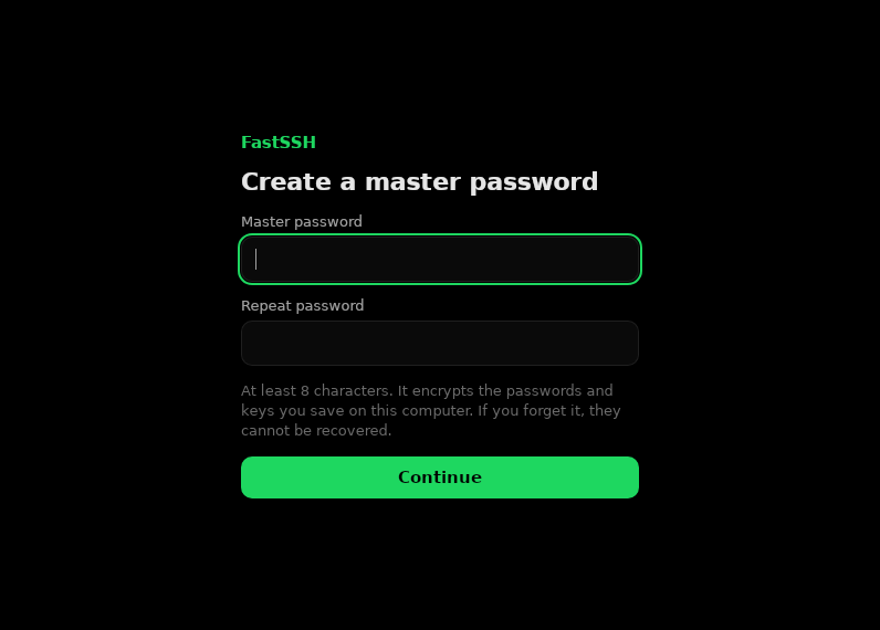 Screenshot of FastSSH