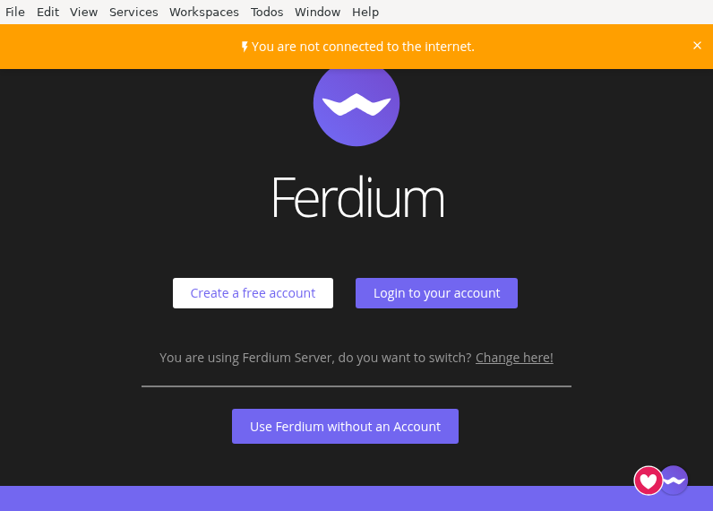 Screenshot of Ferdium