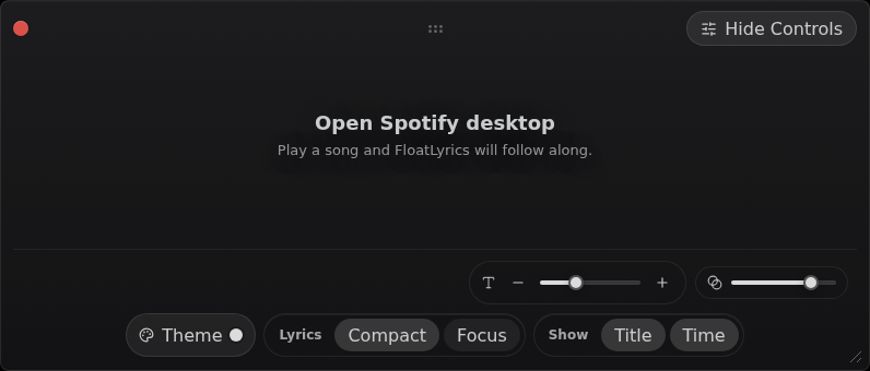 Screenshot of FloatLyrics