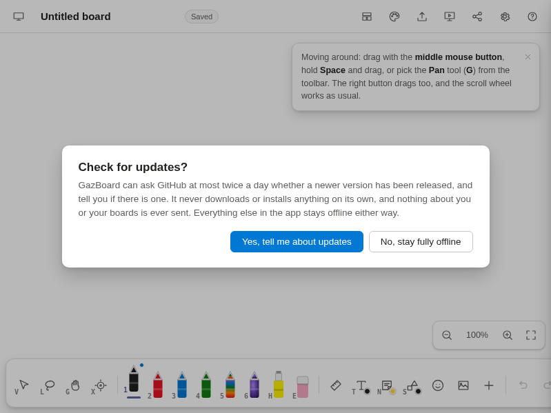 Screenshot of GazBoard