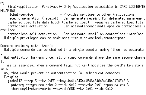 Screenshot of GlobalPlatform