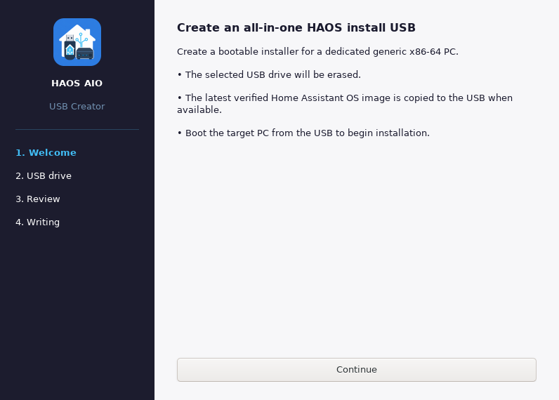 Screenshot of HAOS-USB-Creator