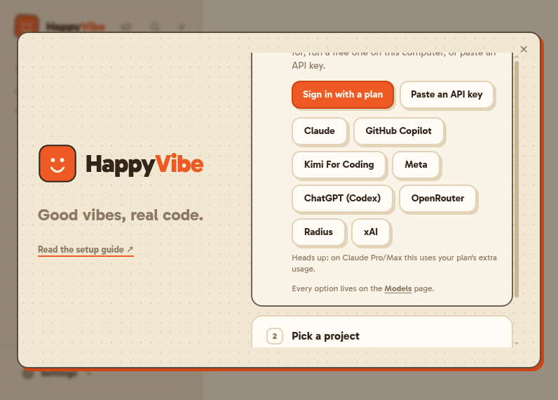 Screenshot of HappyVibe