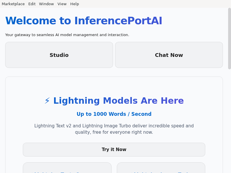 Screenshot of InferencePort_AI