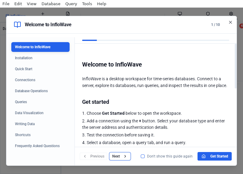 Screenshot of InfloWave
