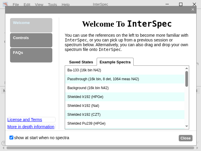 Screenshot of InterSpec