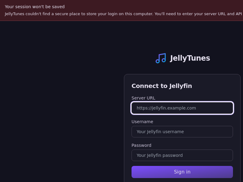 Screenshot of JellyTunes