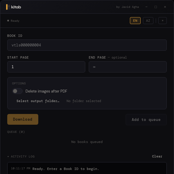 Screenshot of Kitab