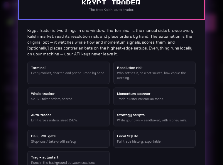 Screenshot of KryTrader