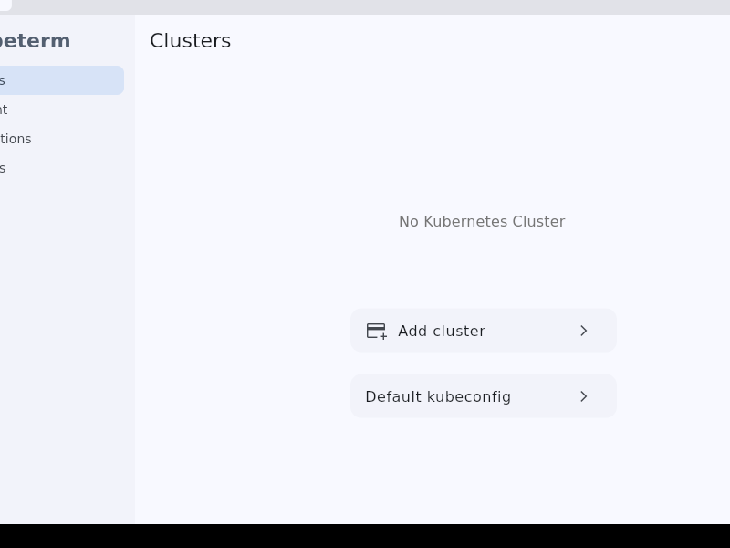 Screenshot of Kubeterm