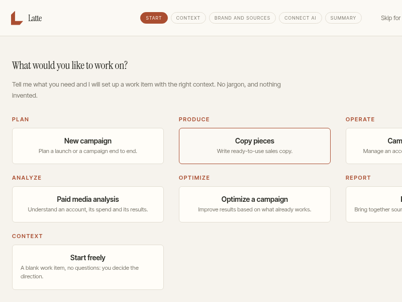 Screenshot of Latte
