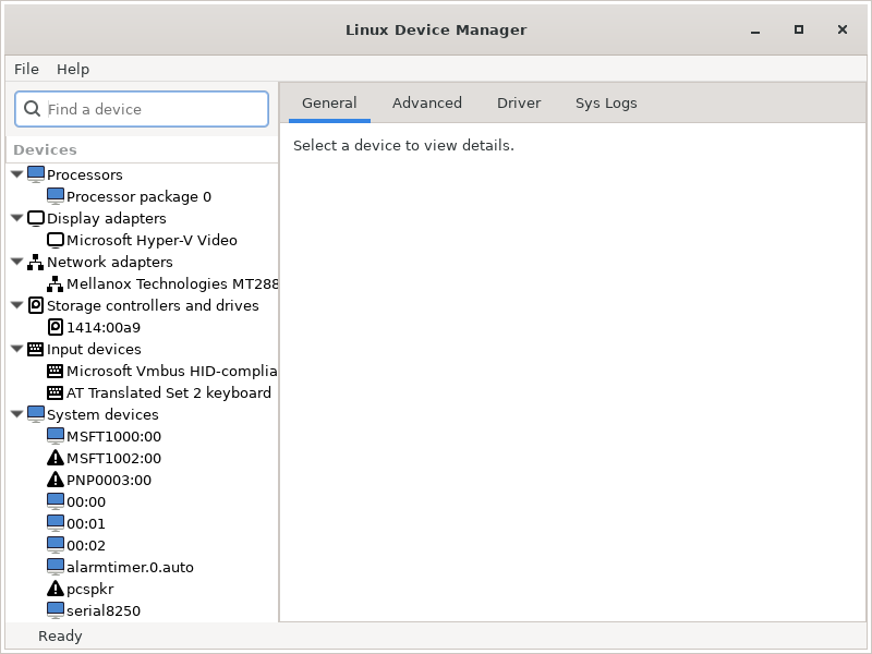 Screenshot of Linux_Device_Manager